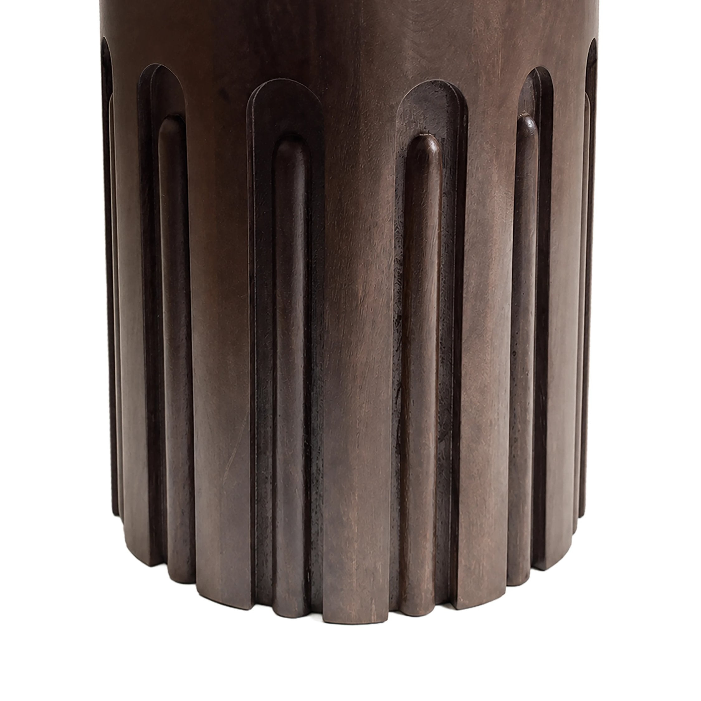 Ember Dark Emperador Marble & Dark Mango Wood Round Side Table