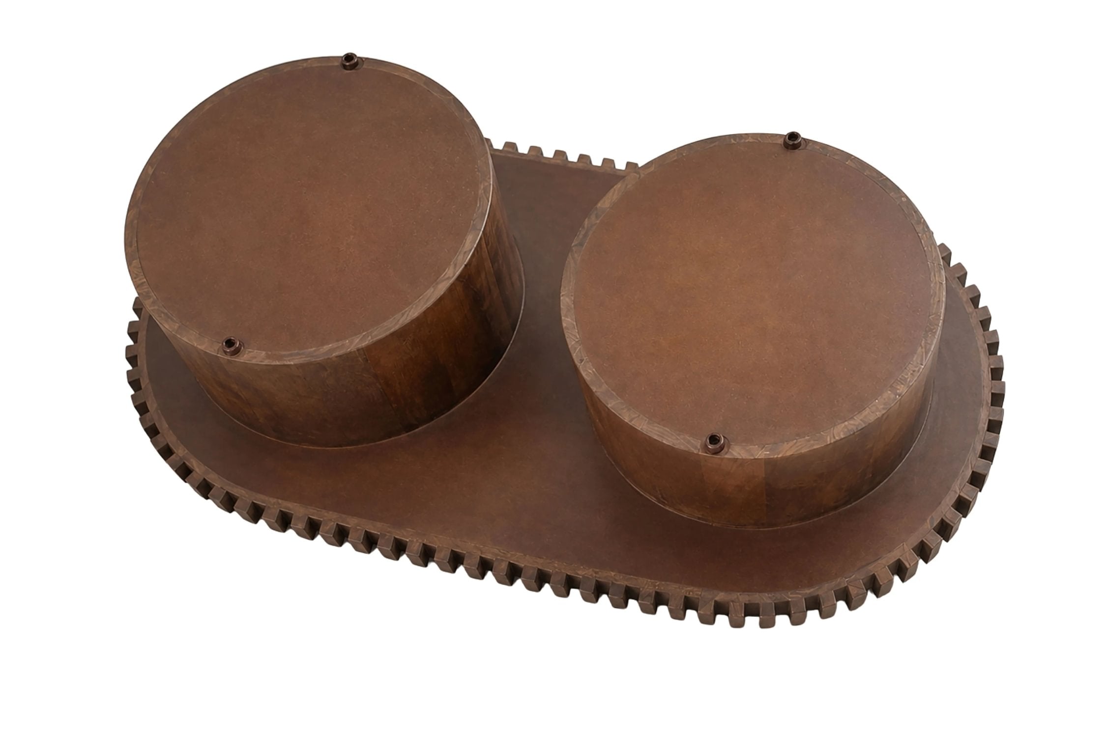 Colonnade Oval Travertine & Mango Wood Coffee Table