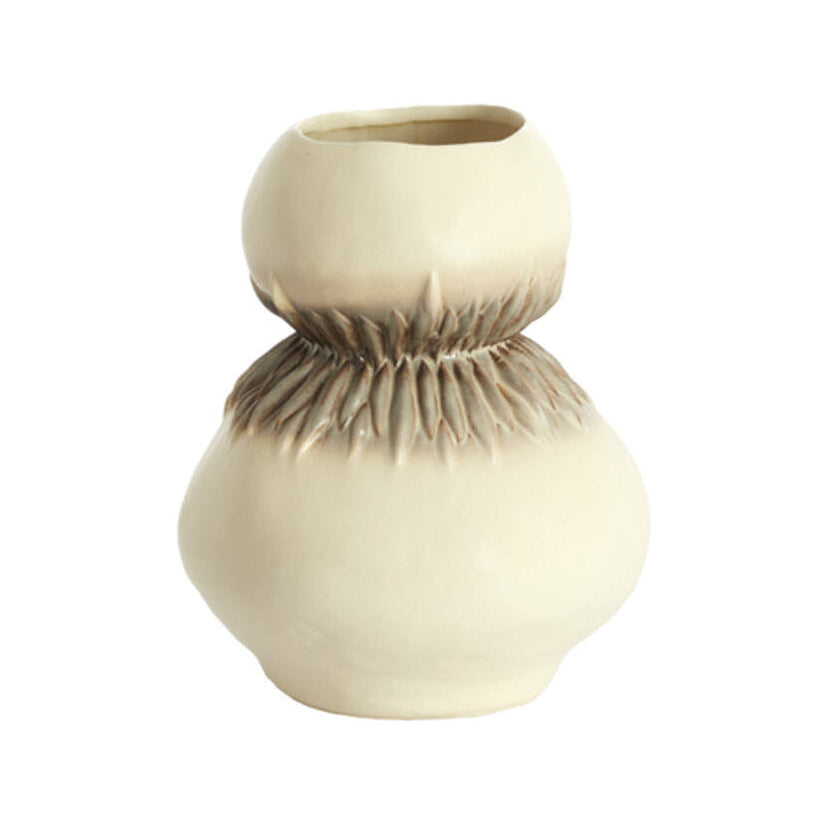 Avera Cream/Brown Ceramic Vase 29.5cm