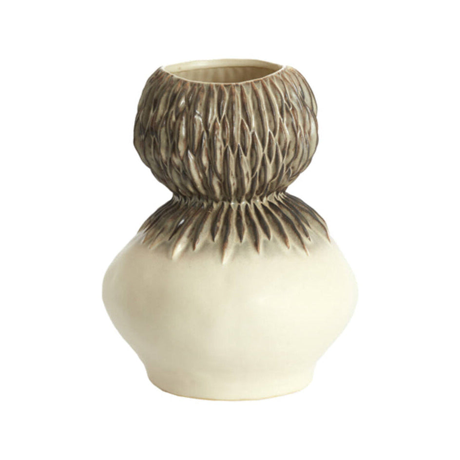 Avera Cream/Brown Ceramic Vase 33cm