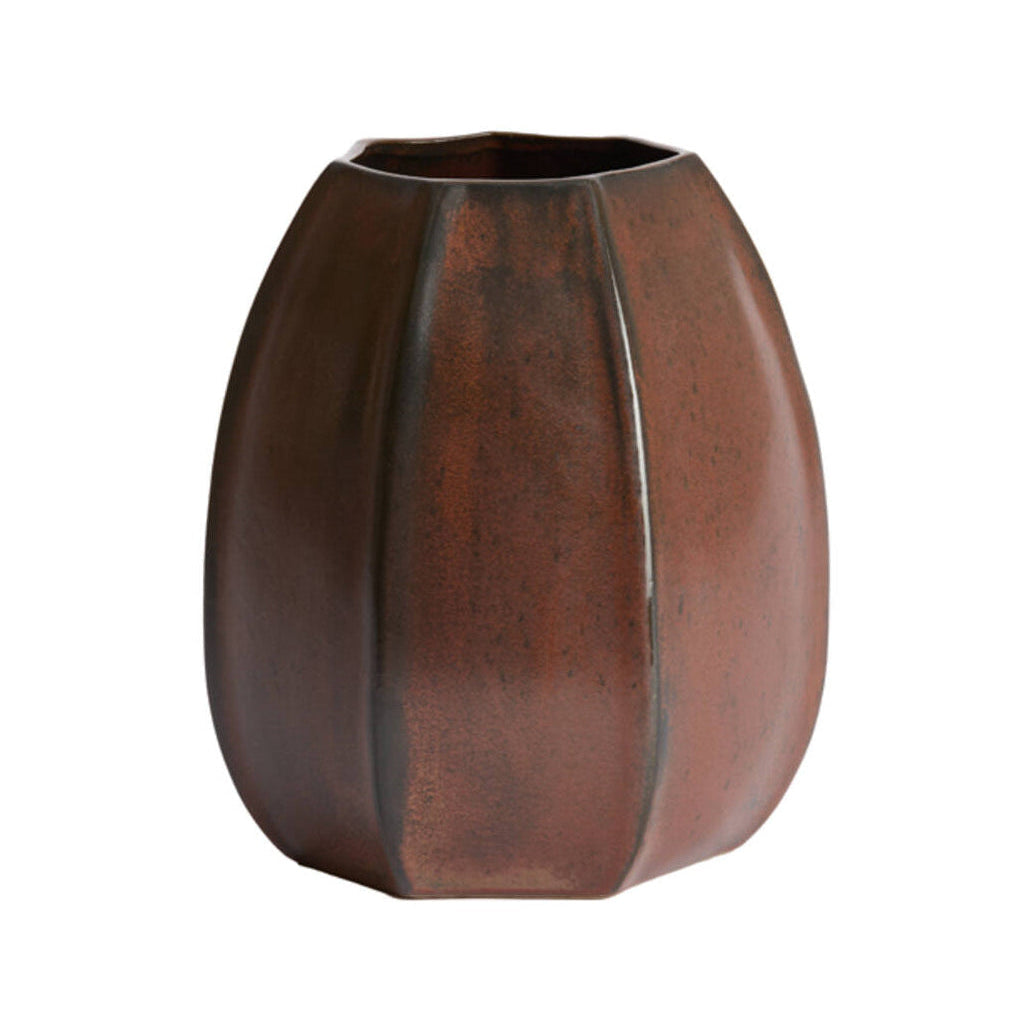 Serra Matt Dark Red/Brown Ceramic Vase 26cm