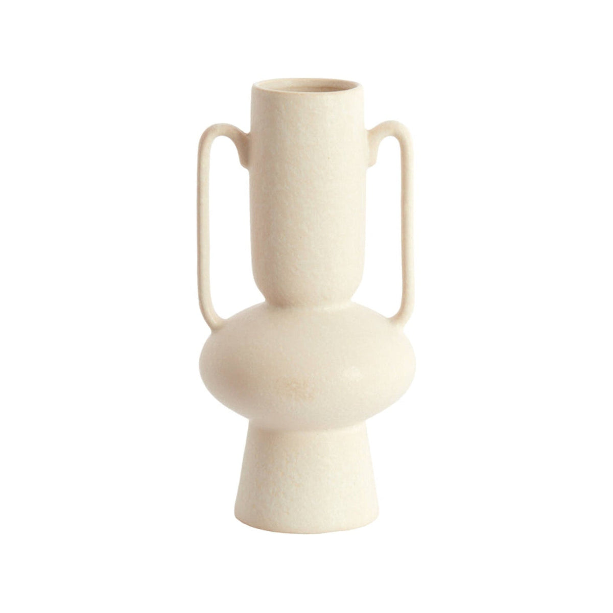 Otaru Cream Handled Ceramic Vase