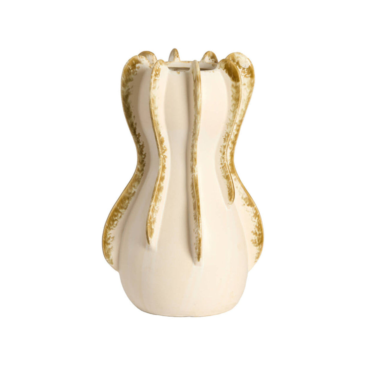 Magome Cream & Olive Green Ceramic Vase 34cm