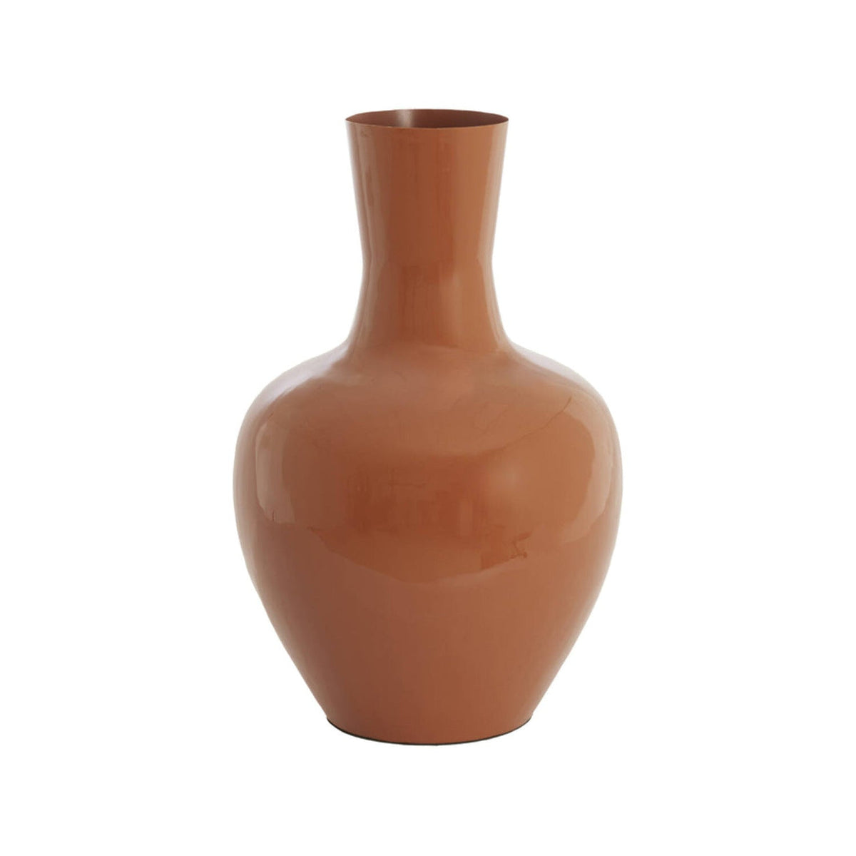 Nana Gloss Dark Orange Metal Vase 69cm