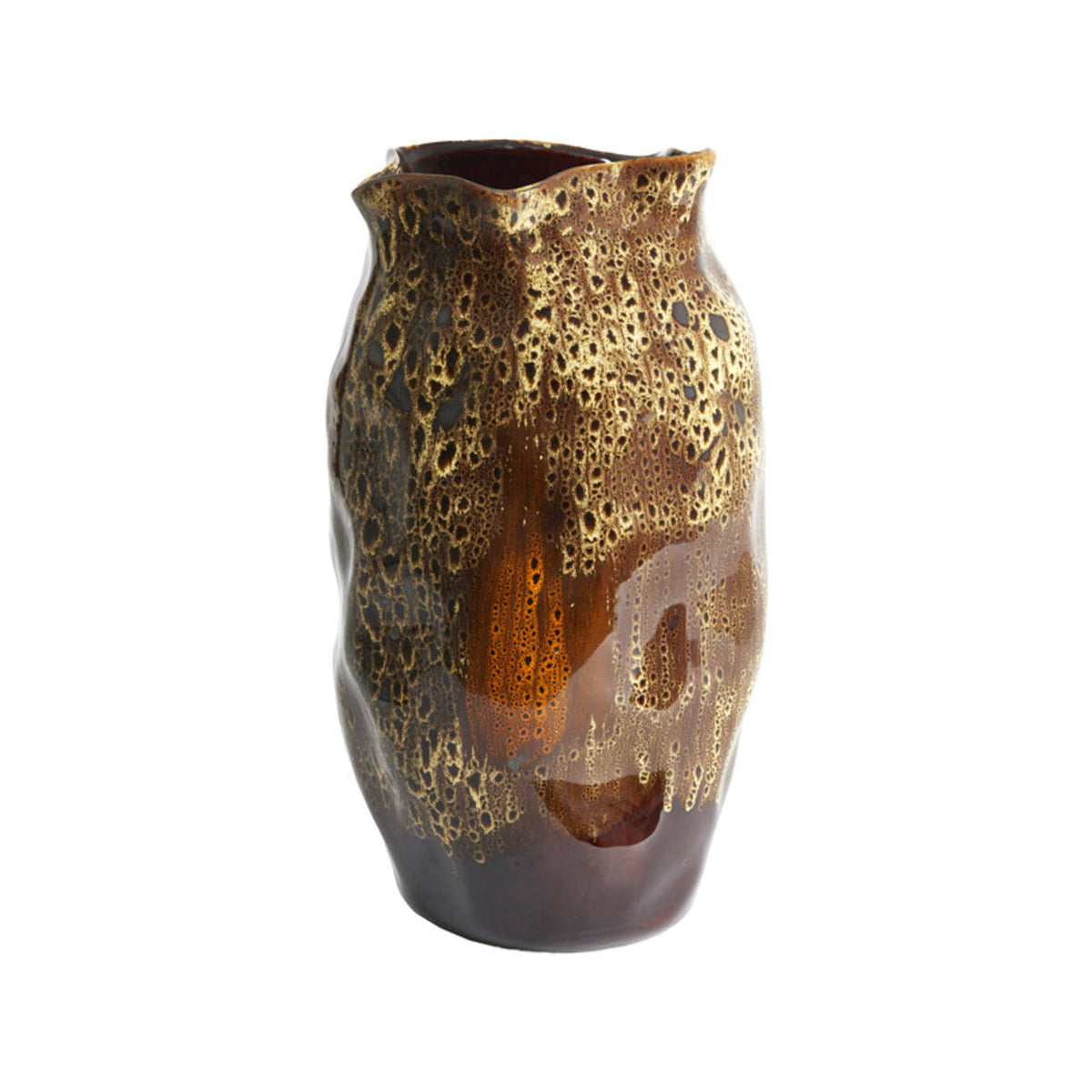 Althea Dark Brown/Cream/Orange Ceramic Vase 45.5cm