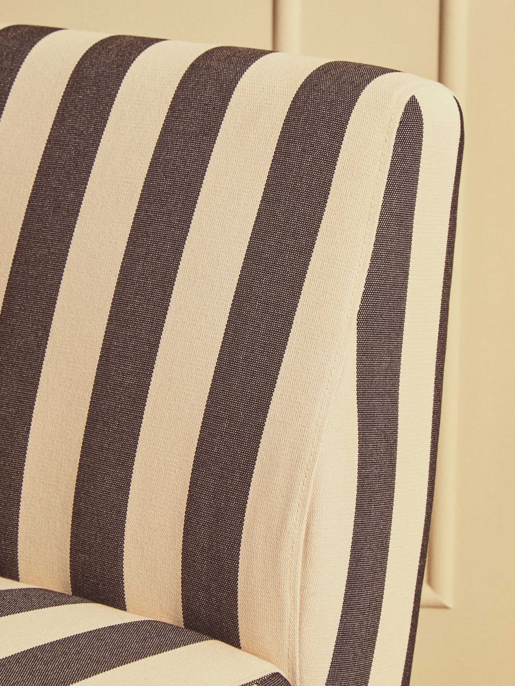 Rye Black & White Striped Armless Chair