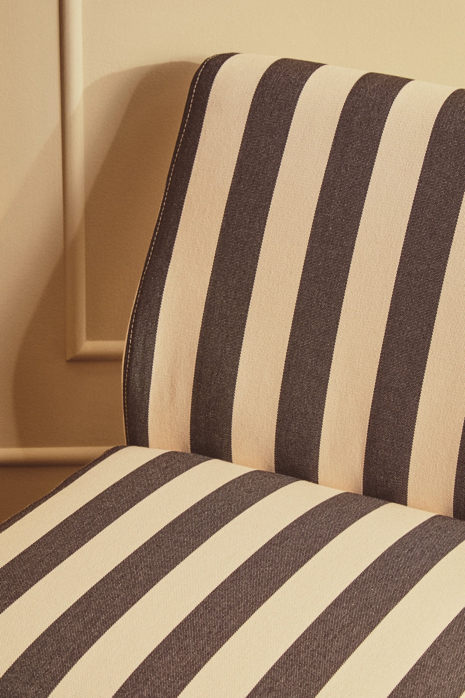 Rye Black & White Striped Armless Chair