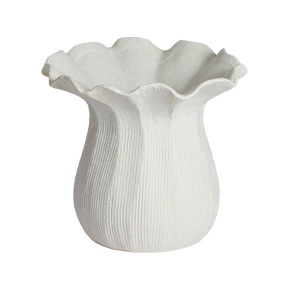 Zenora Matt Cream Ceramic Vase 19cm