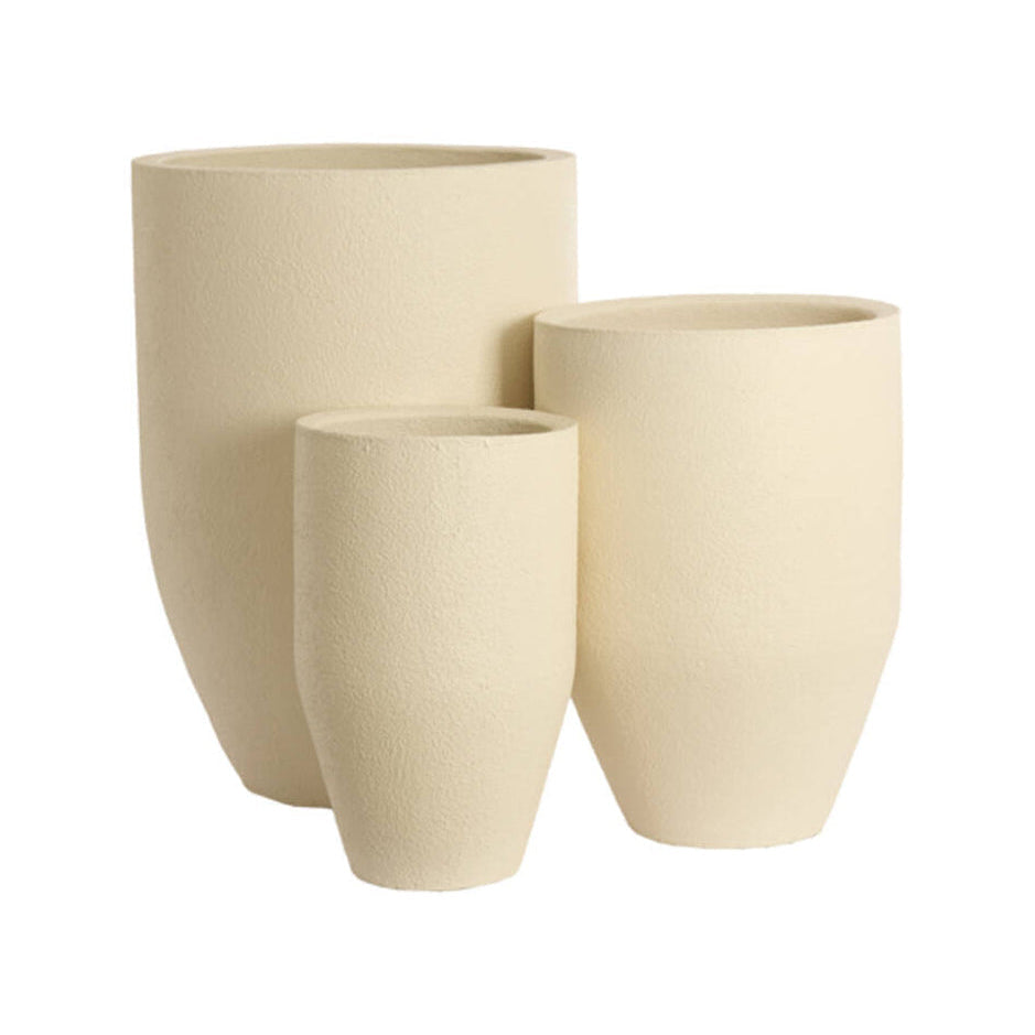 Sirolo Set of 3 Cream Metal Decorative Planters