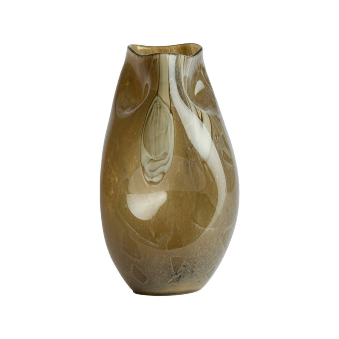 Jorien Taupe & Olive Green Glass Vase 32cm