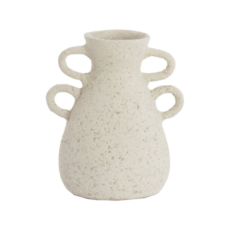 Zephan Matt Cream Papier Mâché Vase 30cm