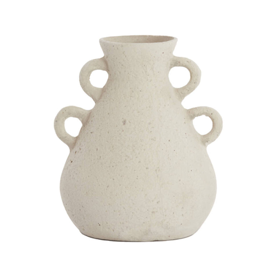 Zephan Matt Cream Papier Mâché Vase 35cm