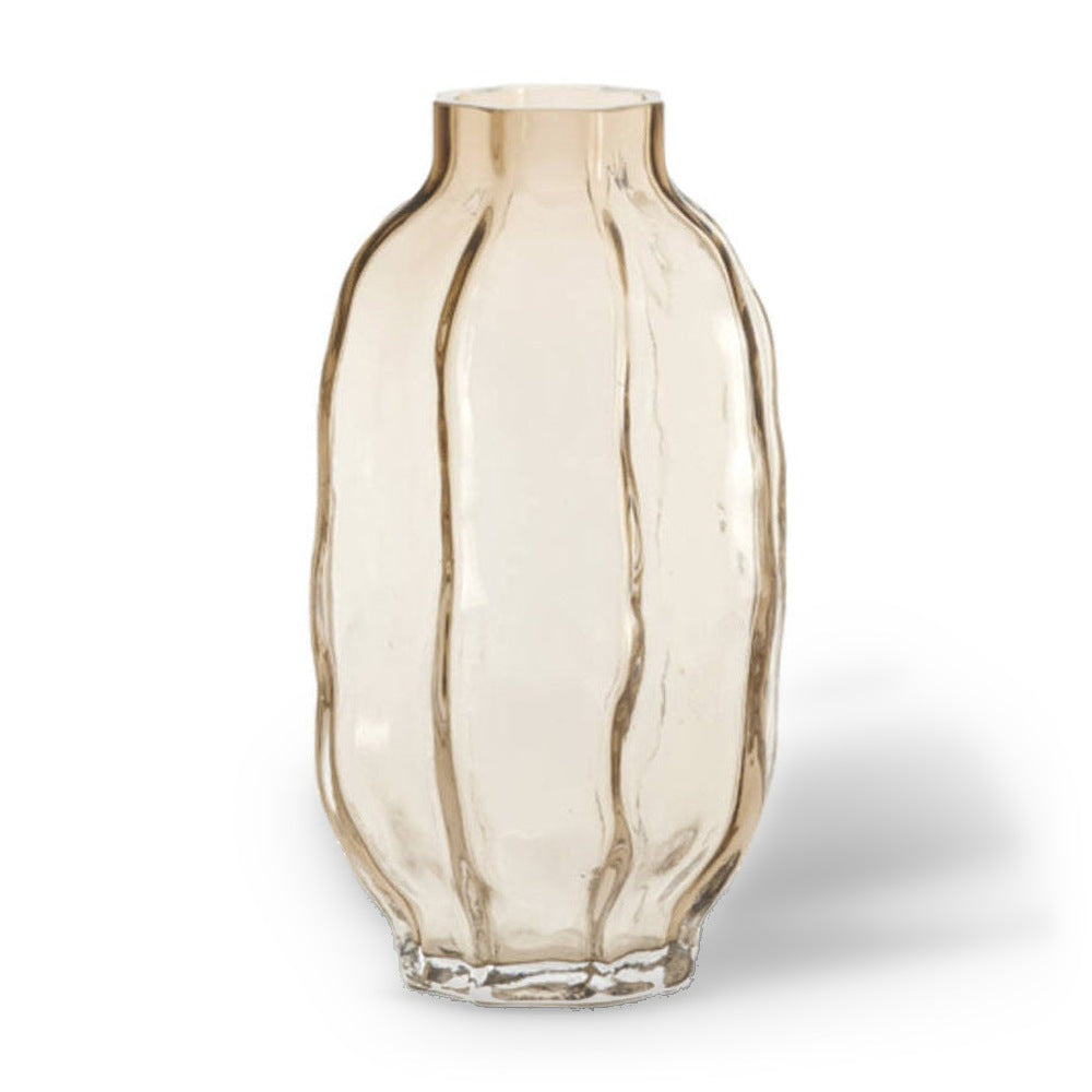 Tejeda Clear Light Brown Glass Vase 38cm
