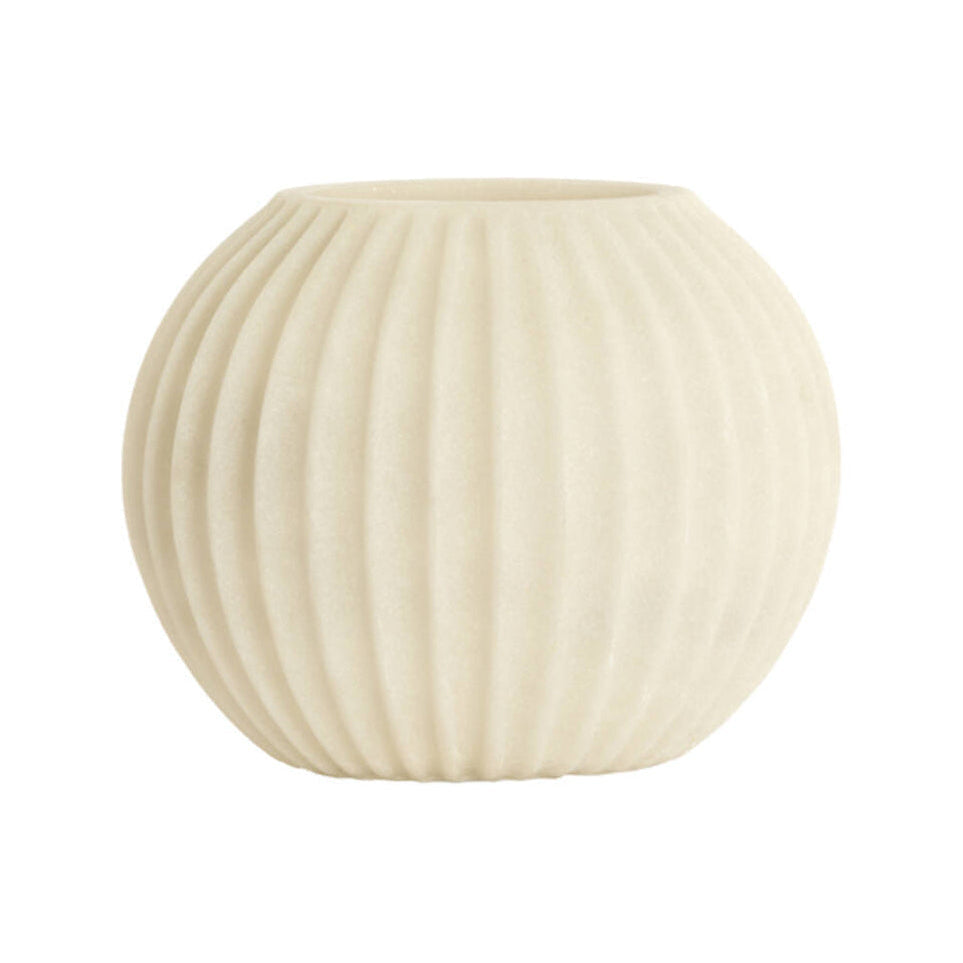 Miralli Cream Ribbed Vase 24cm