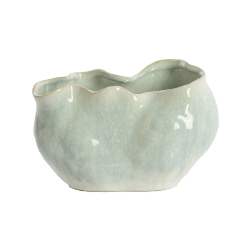 Telmo Light Blue & Cream Ceramic Vase 17.5cm