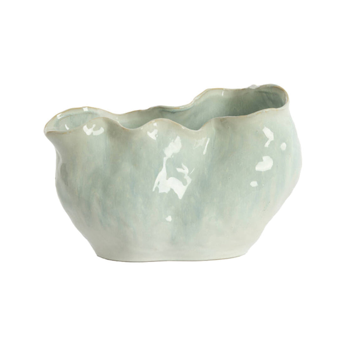 Telmo Light Blue & Cream Ceramic Vase 24.5cm