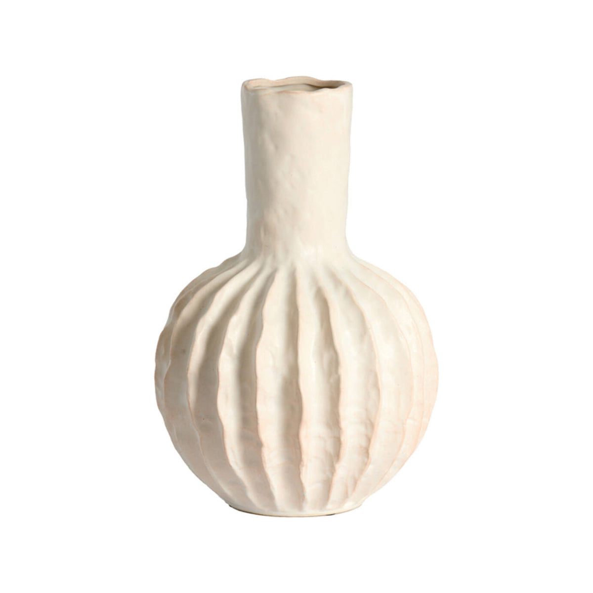Senago Cream Ceramic Vase 40.5cm