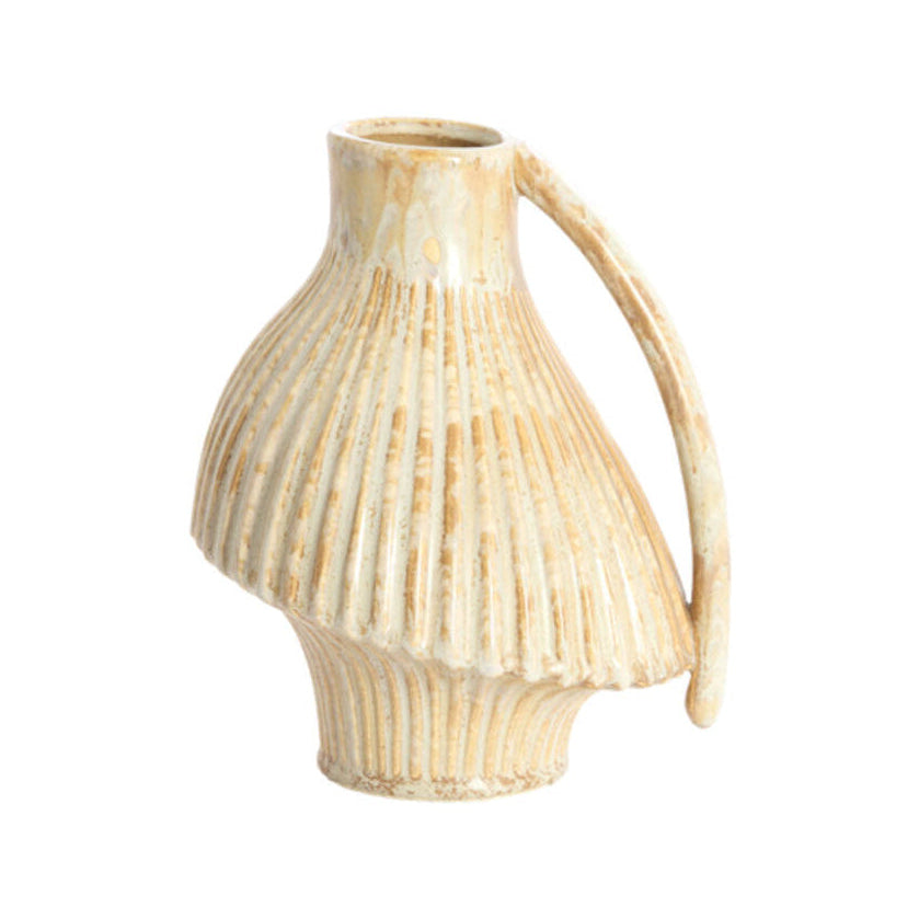 Forla Cream & Orange/Brown Ceramic Vase 22cm
