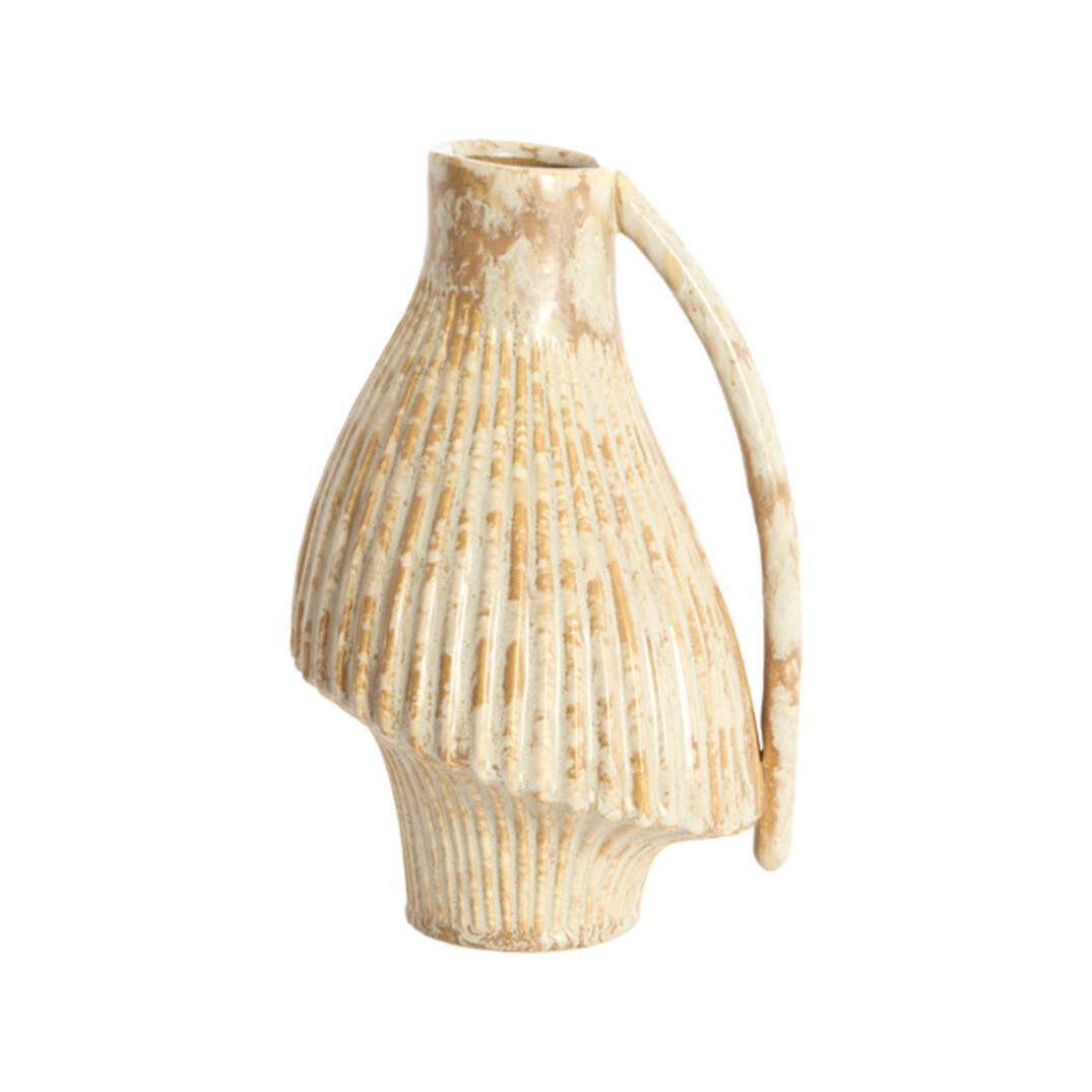 Forla Cream & Orange/Brown Ceramic Vase 28.5cm