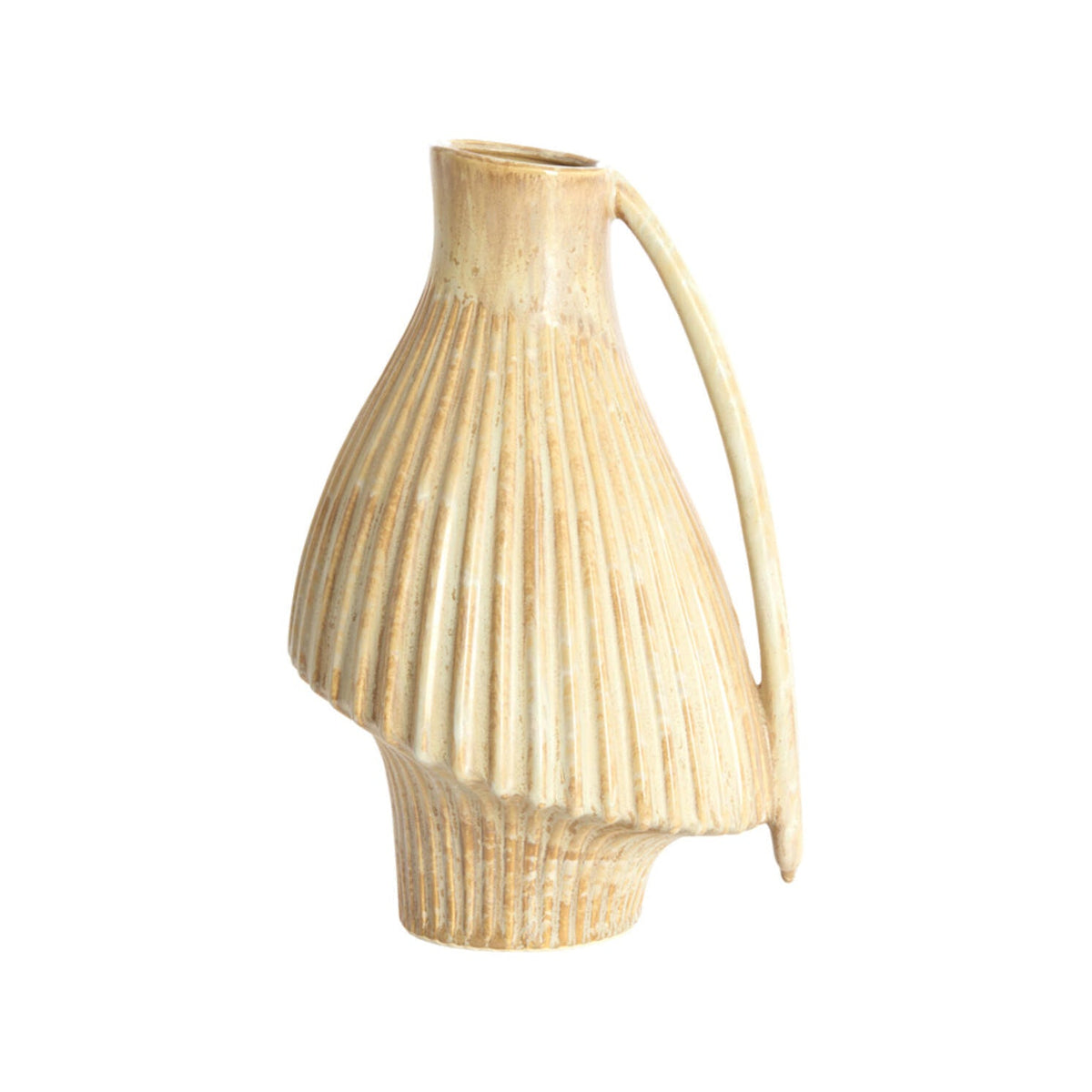 Forla Cream & Orange/Brown Ceramic Vase 39.5cm