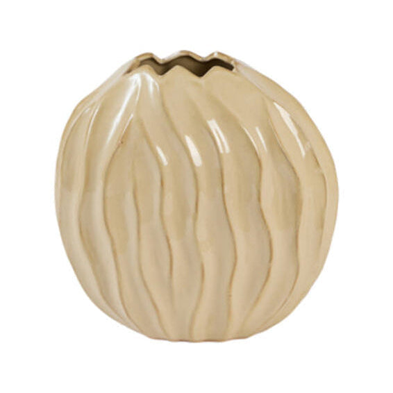 Poduri Light Brown Ribbed Ceramic Vase 27cm