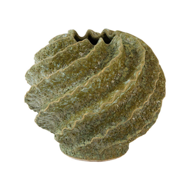 Marzino Mint Green Spiral Ceramic Vase 24.5cm