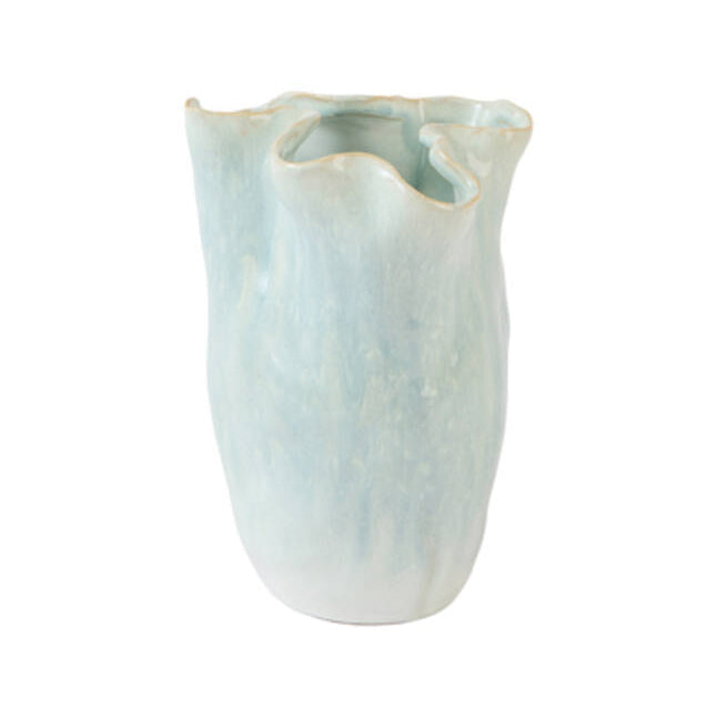 Telmo Light Blue & Cream Ceramic Vase 23cm