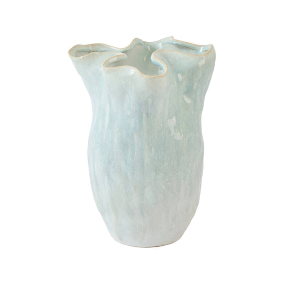 Telmo Light Blue & Cream Ceramic Vase 34cm