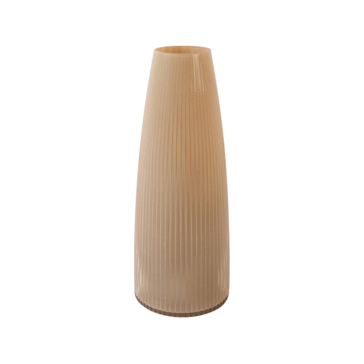 Farenzo Peach Ribbed Glass Vase