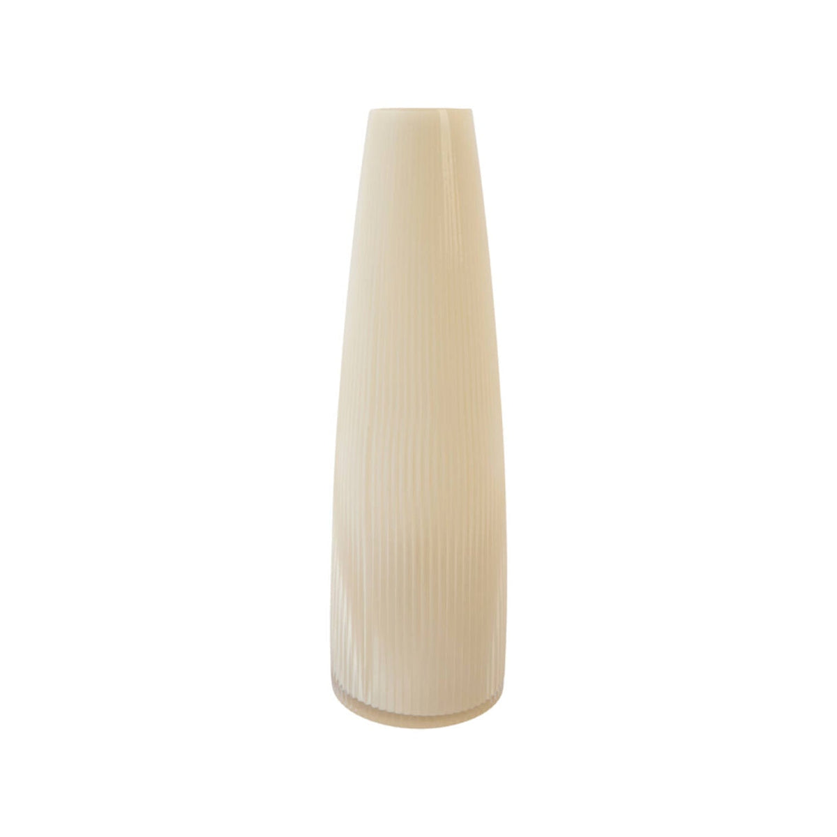 Farenzo Cream Ribbed Glass Vase