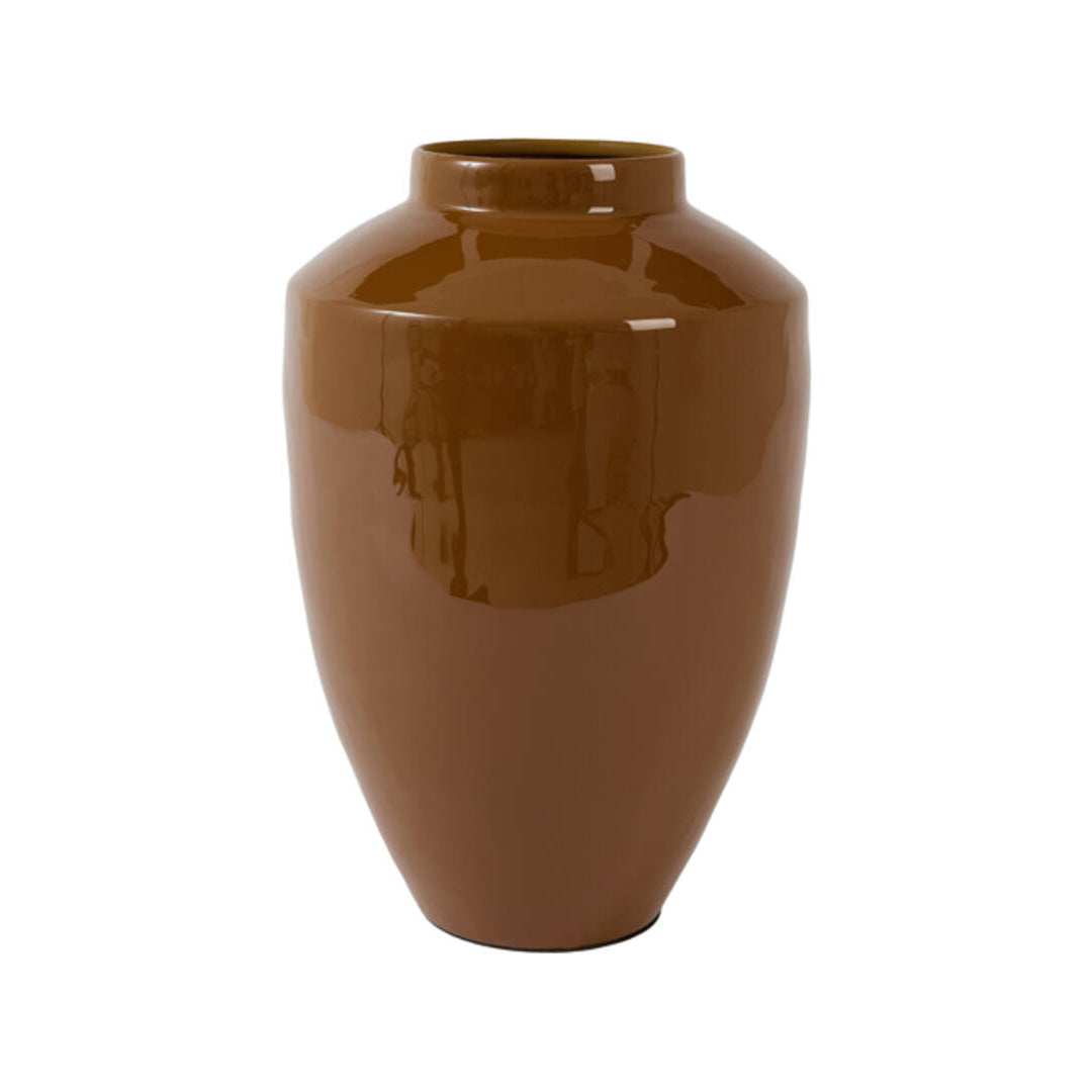 Calzo Gloss Caramel Metal Vase 36cm