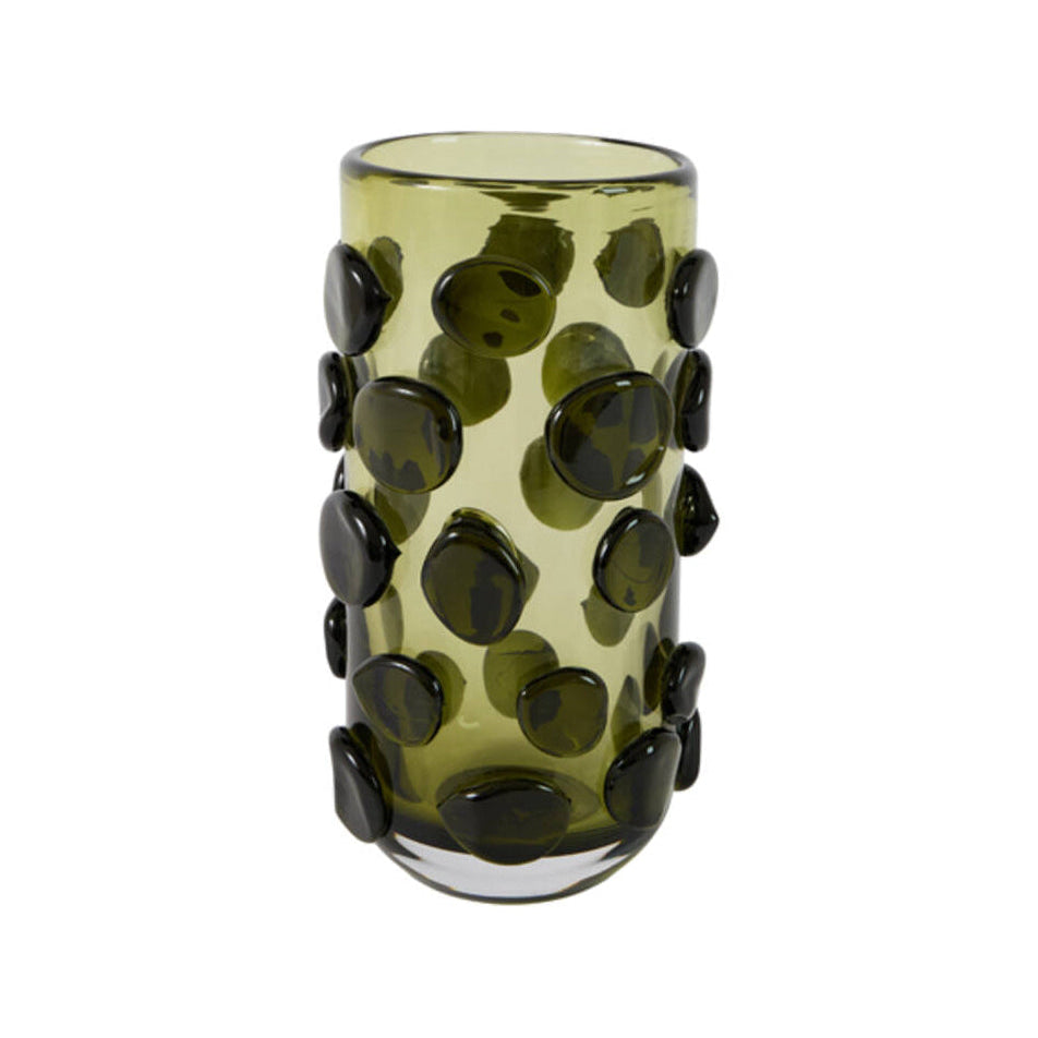Verbi Green Spotted Glass Vase 26cm