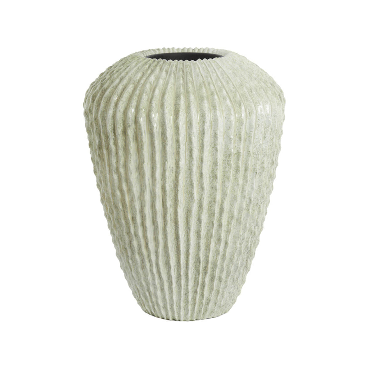Cacti Gloss Mint Green Ribbed Decorative Planter 88cm