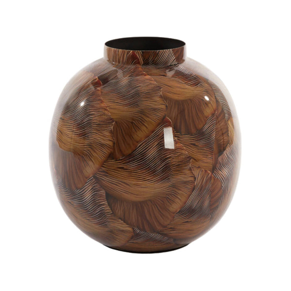 Milos Tonal Brown Metal Vase 27cm