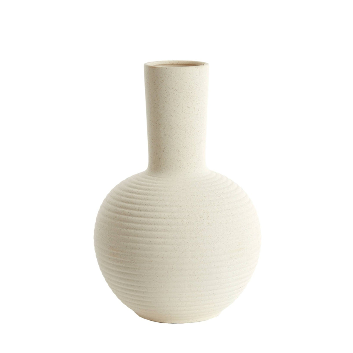 Ulloa Matt Cream Ribbed Ceramic Vase 52cm