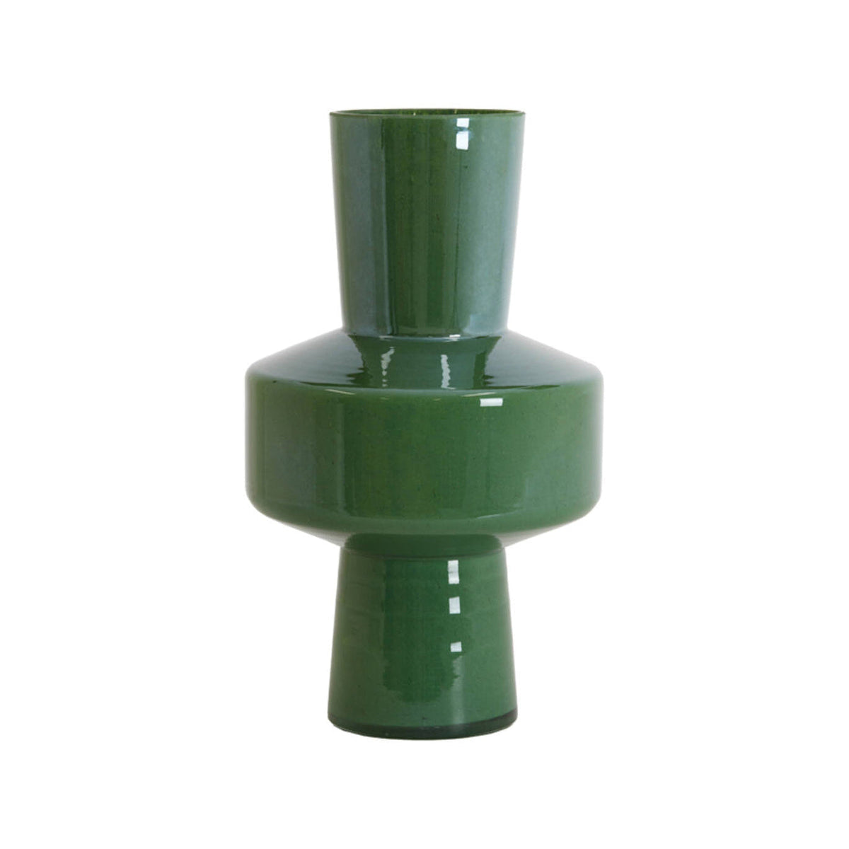 Trasmo Dark Green Lustre Glass Vase