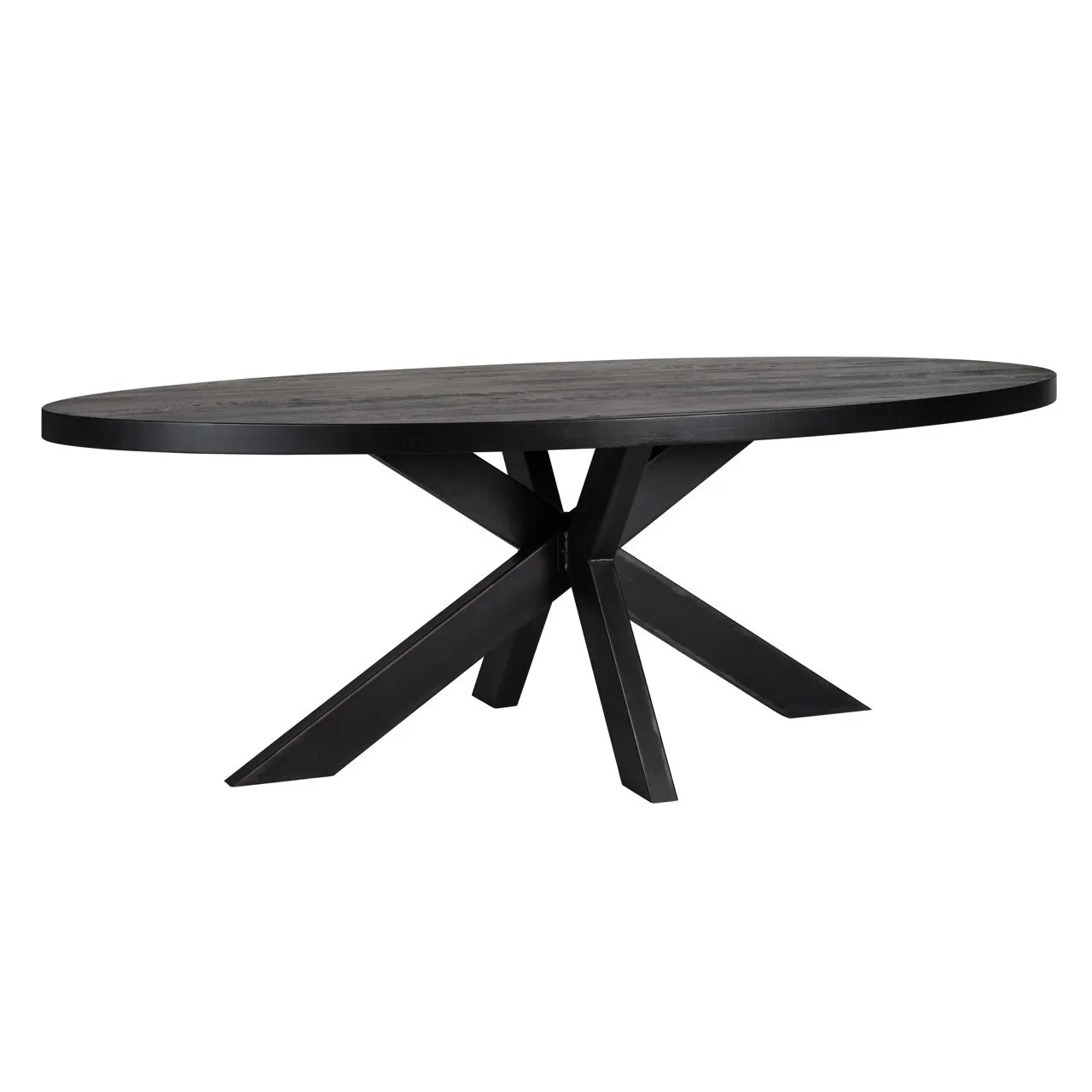 Richmond Interiors Watson Black Oak Wood Dining Table | 6-8 Seater