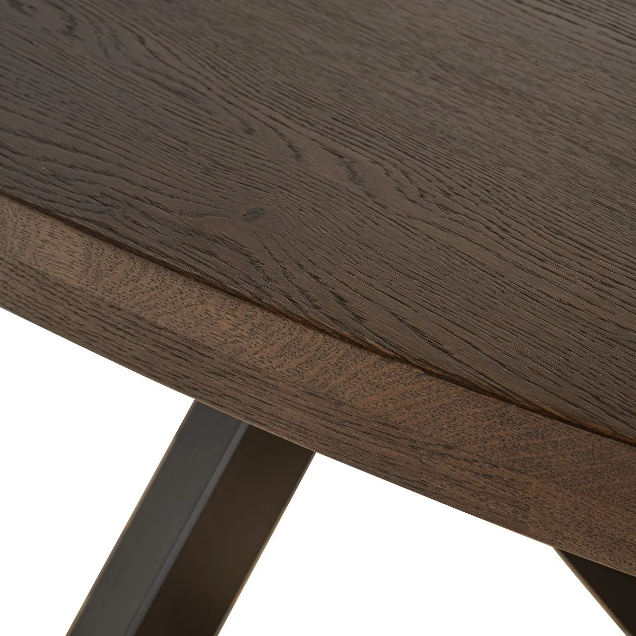 Richmond Interiors Watson Dark Brown Oak Wood Oval Dining Table 235cm