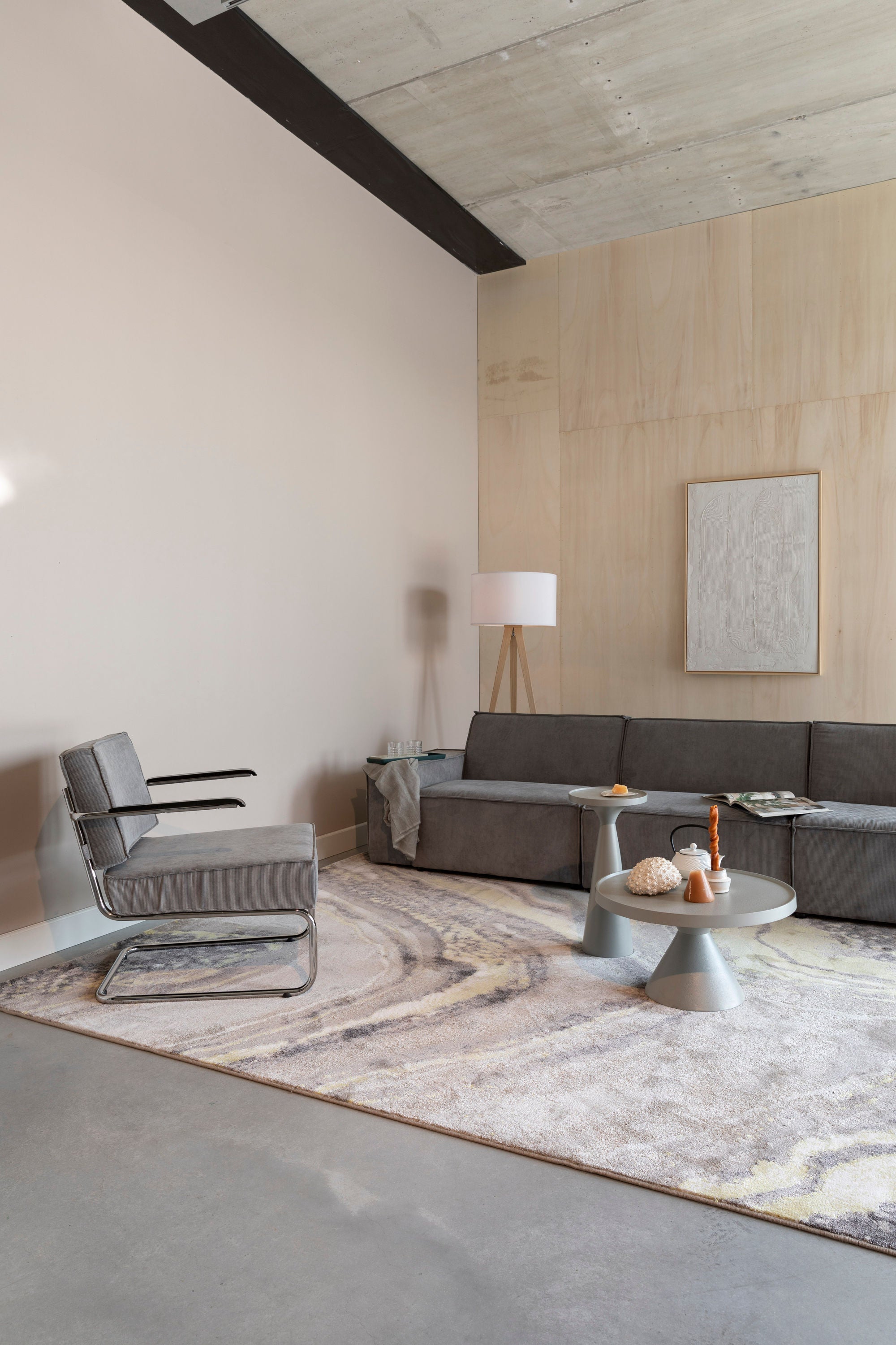 Zuiver Solar Grey/Ochre Rectangle Rug 200x290