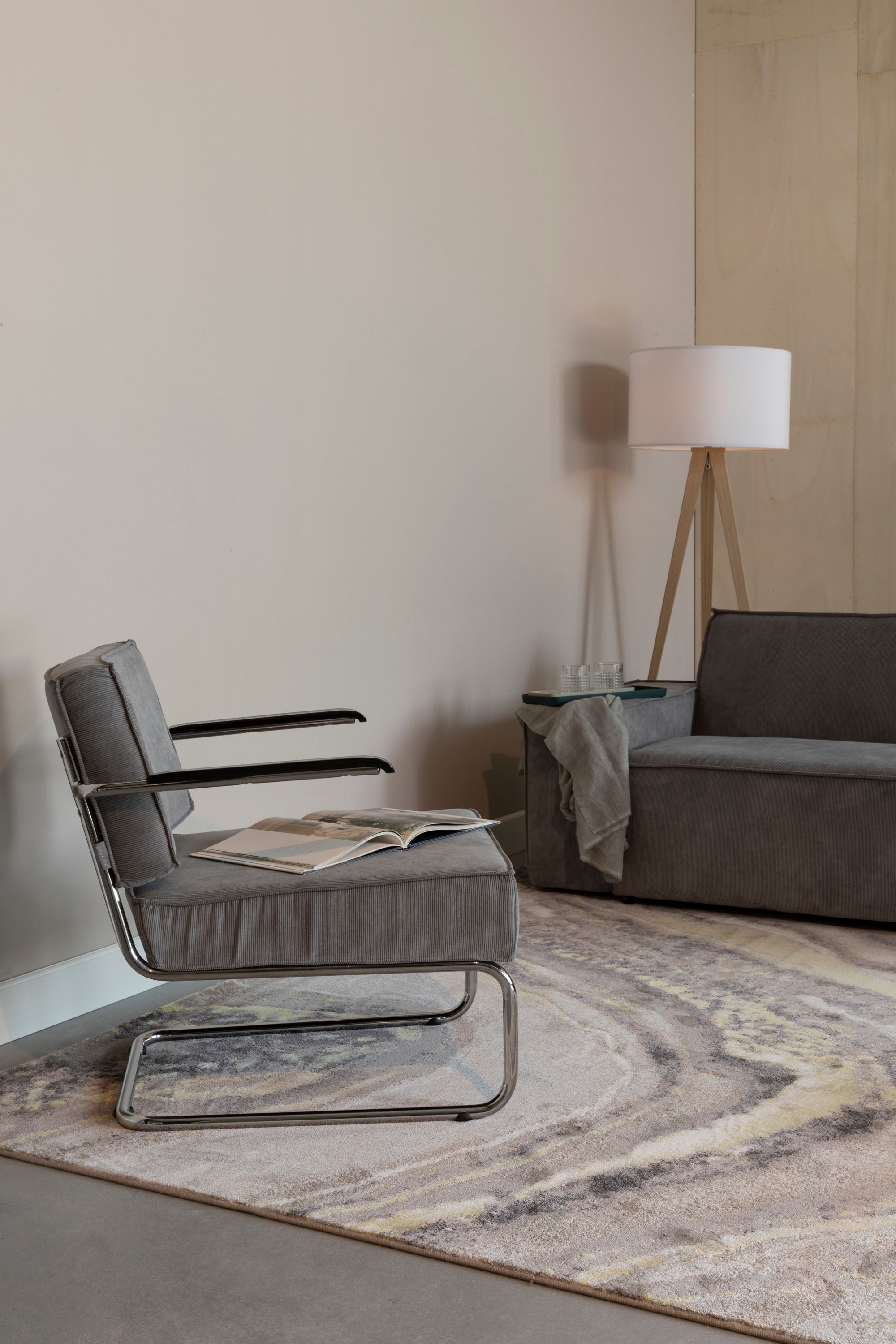 Zuiver Solar Grey/Ochre Rectangle Rug 200x290