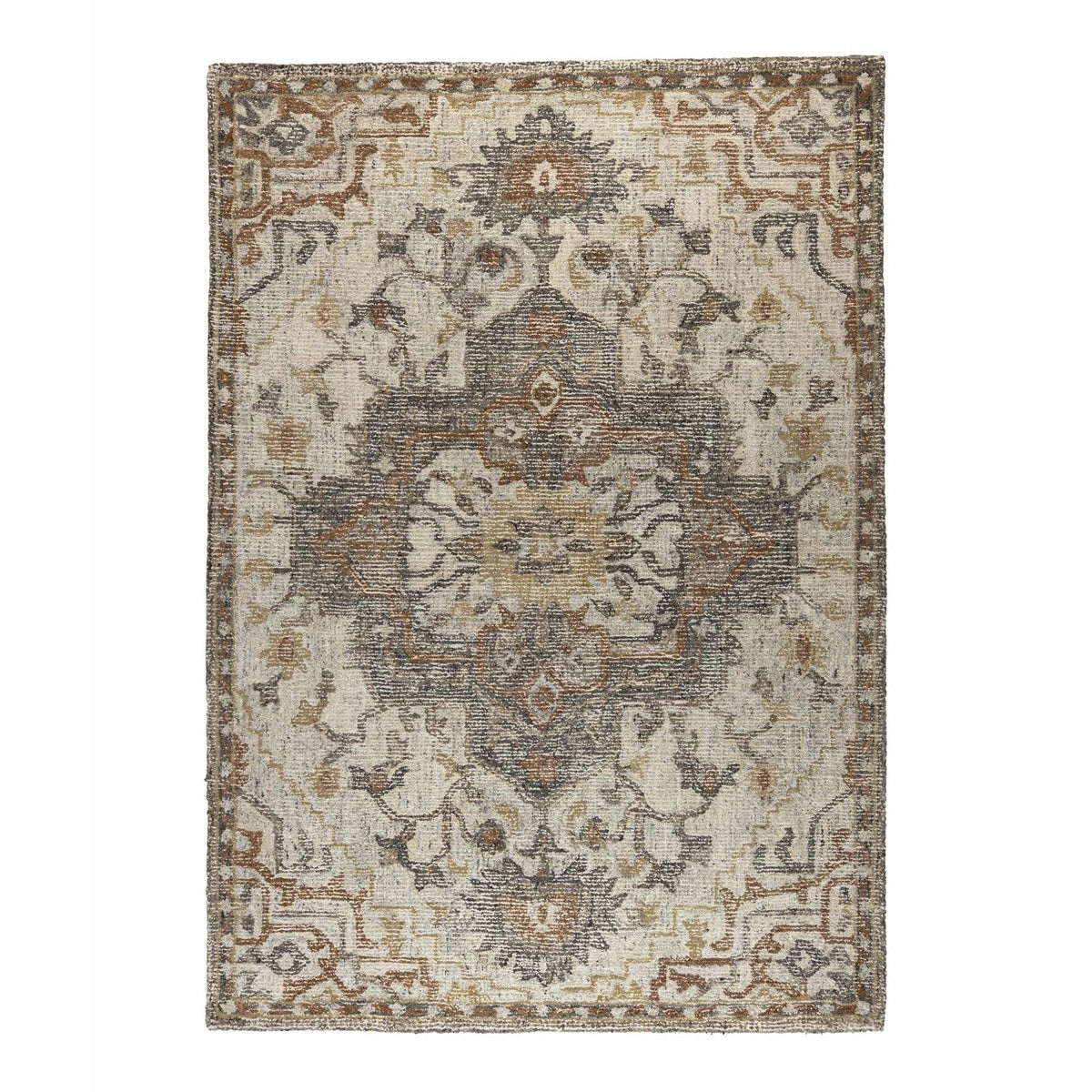 Dutchbone Amori Grey/Brick Wool Rug 160 x 230 cm
