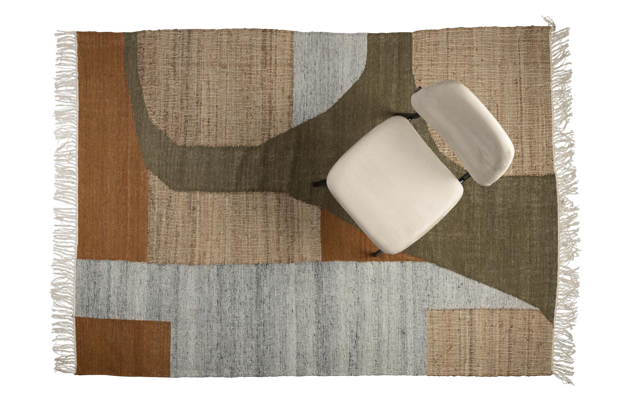 Dutchbone Pavilion Brown Wool Rug 160 x 230 cm