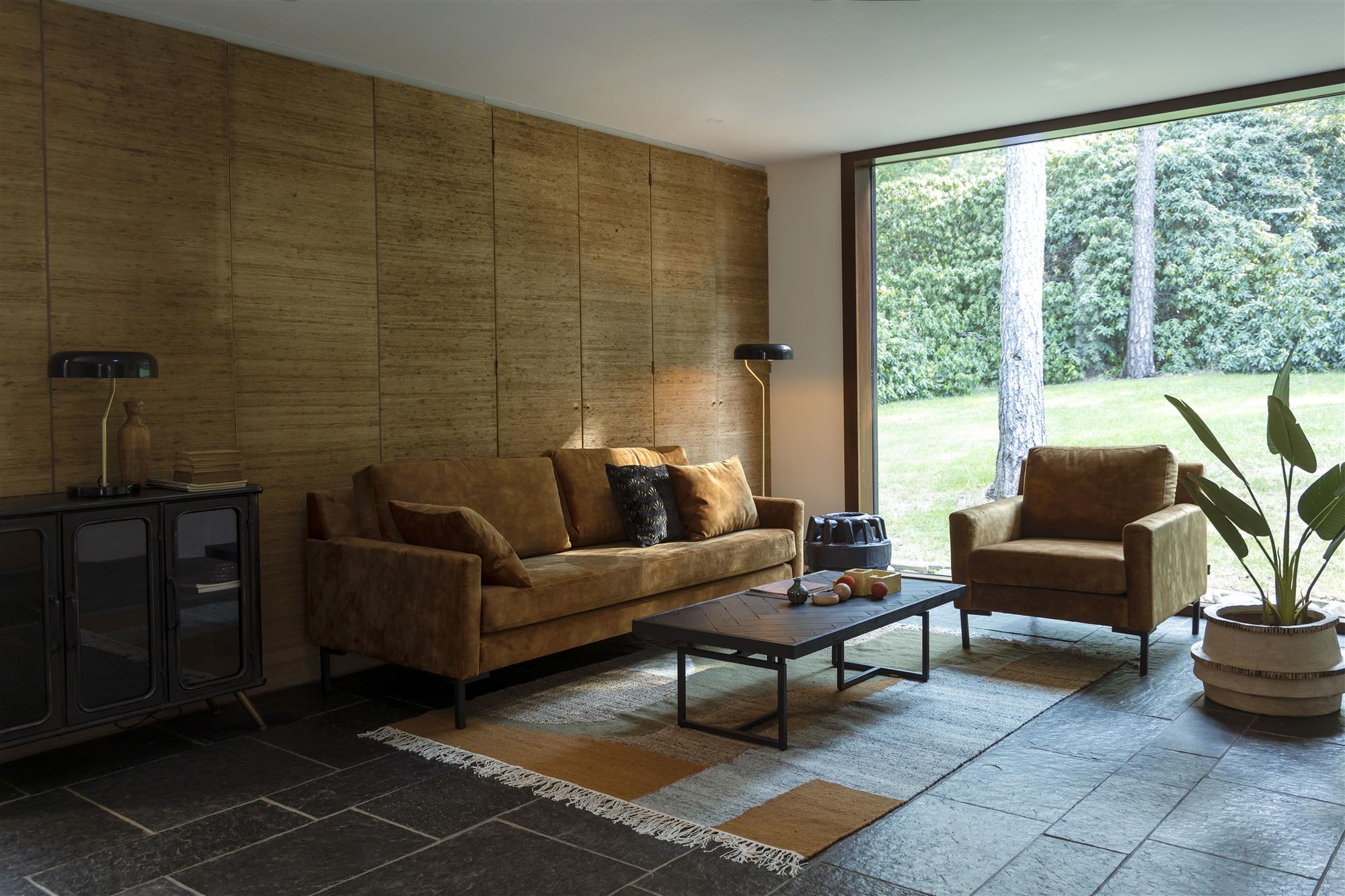 Dutchbone Pavilion Brown Wool Rug 160 x 230 cm