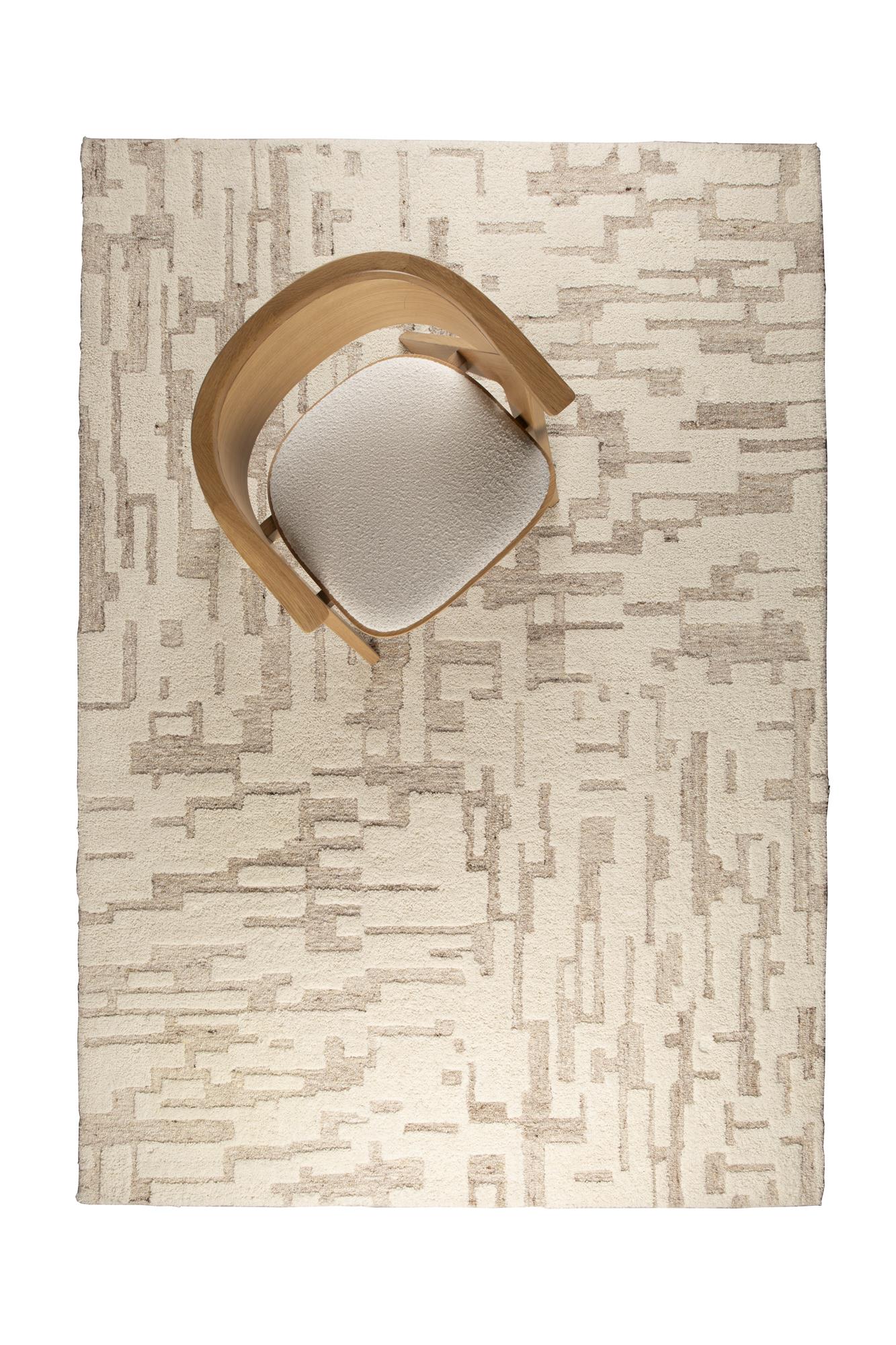 Zuiver Hills Beige Wool Rug 160 x 230 cm