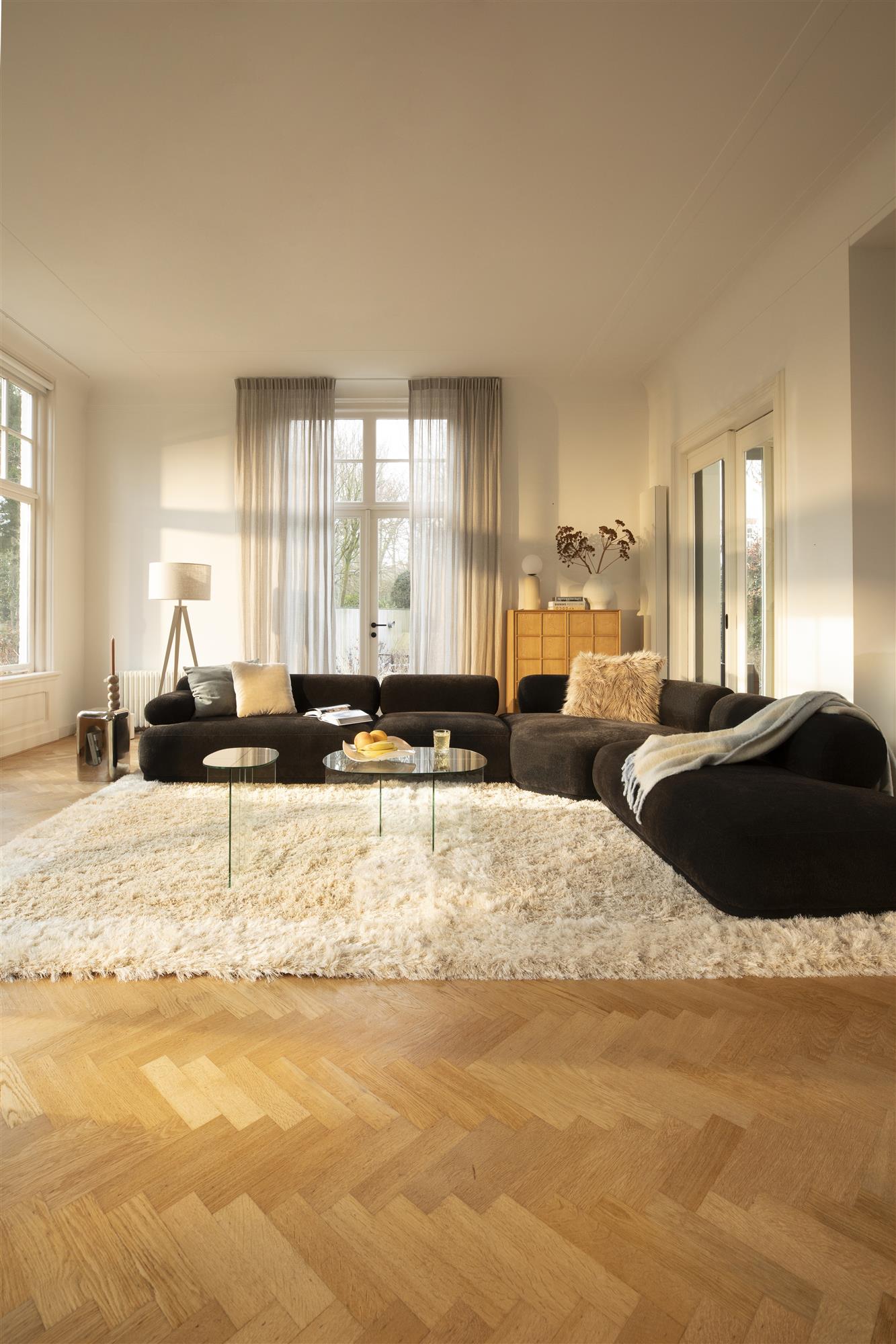 Zuiver Curly Beige Wool Rug 200 x 290 cm