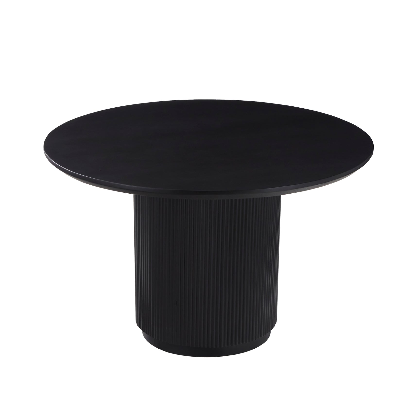 Hudson Black Ribbed Mango Wood Round Dining Table