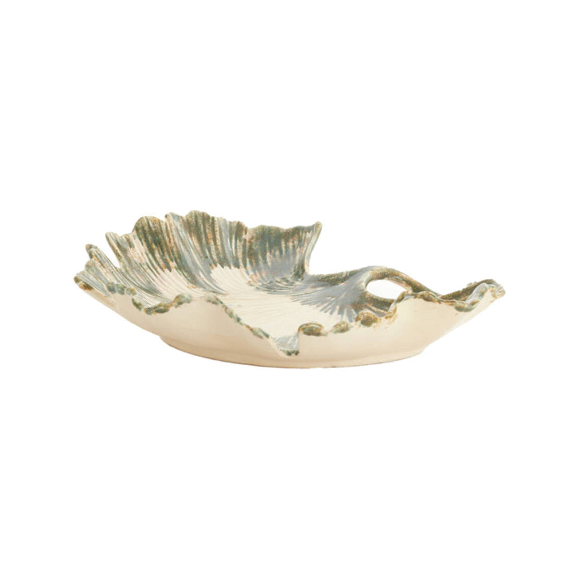 Rediu Cream & Olive Green Ceramic Decorative Bowl