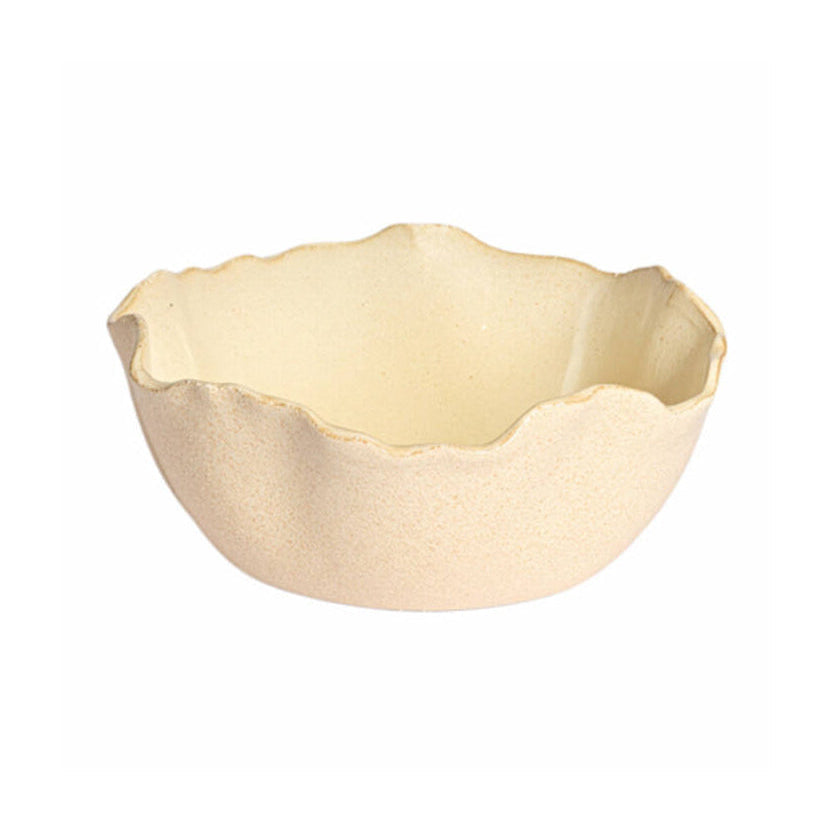 Gaspar Matt Cream & Beige Ceramic Decorative Bowl 26cm