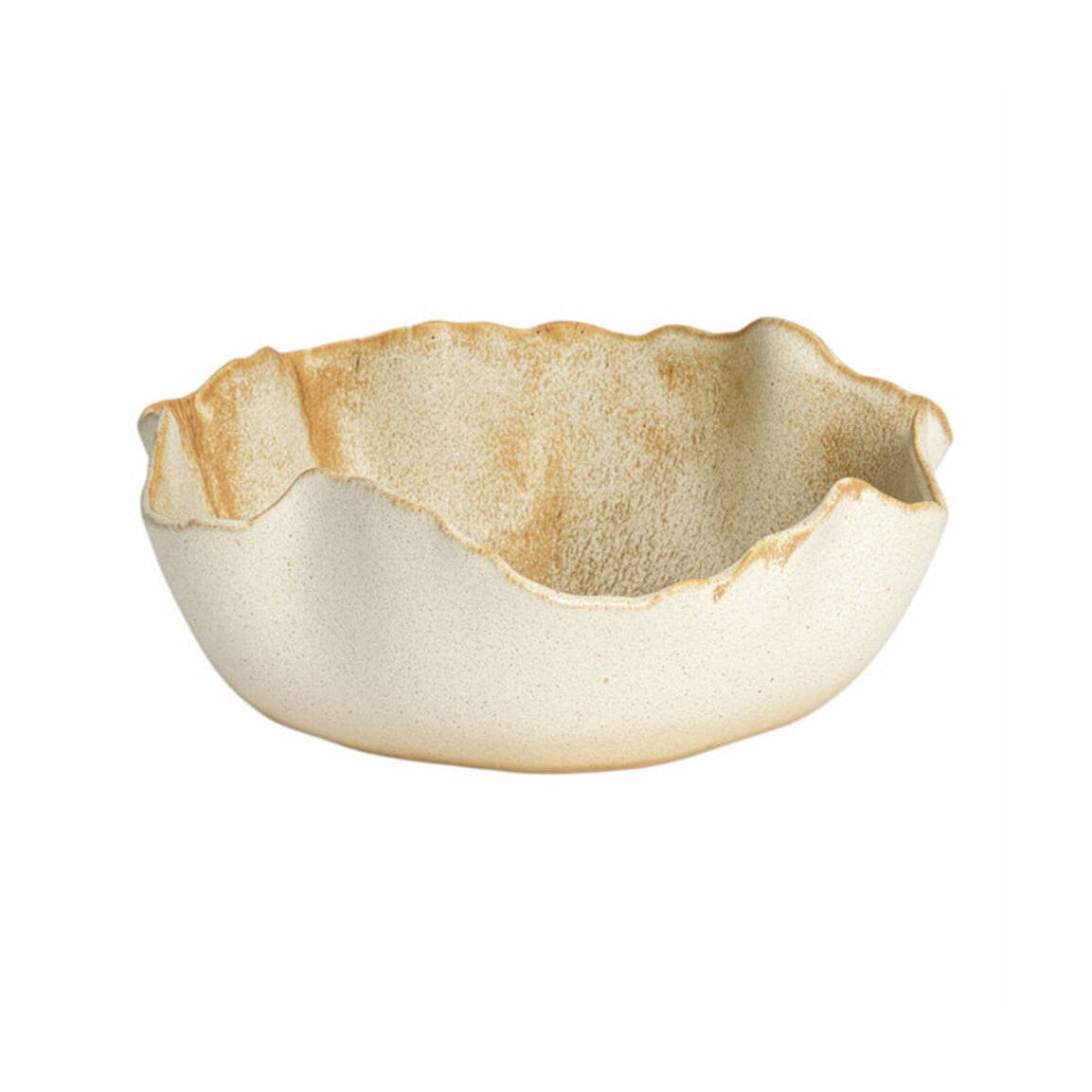 Gaspar Cream & Rust Ceramic Decorative Bowl 14cm