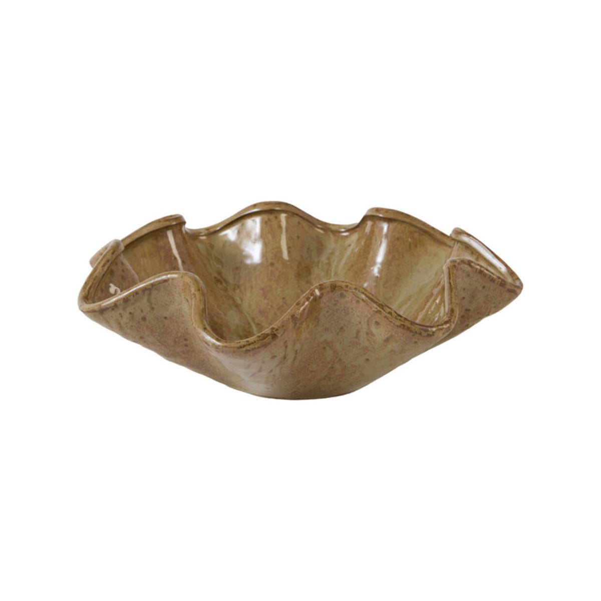 Godeni Brown/Olive Green Ceramic Decorative Bowl 35cm